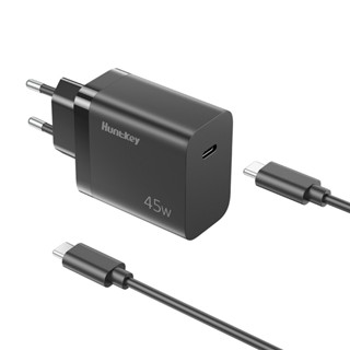 Carregador Usb C Huntkey K45 Máx 45W + Cabo 1.8M Preto em Oferta na Shopee