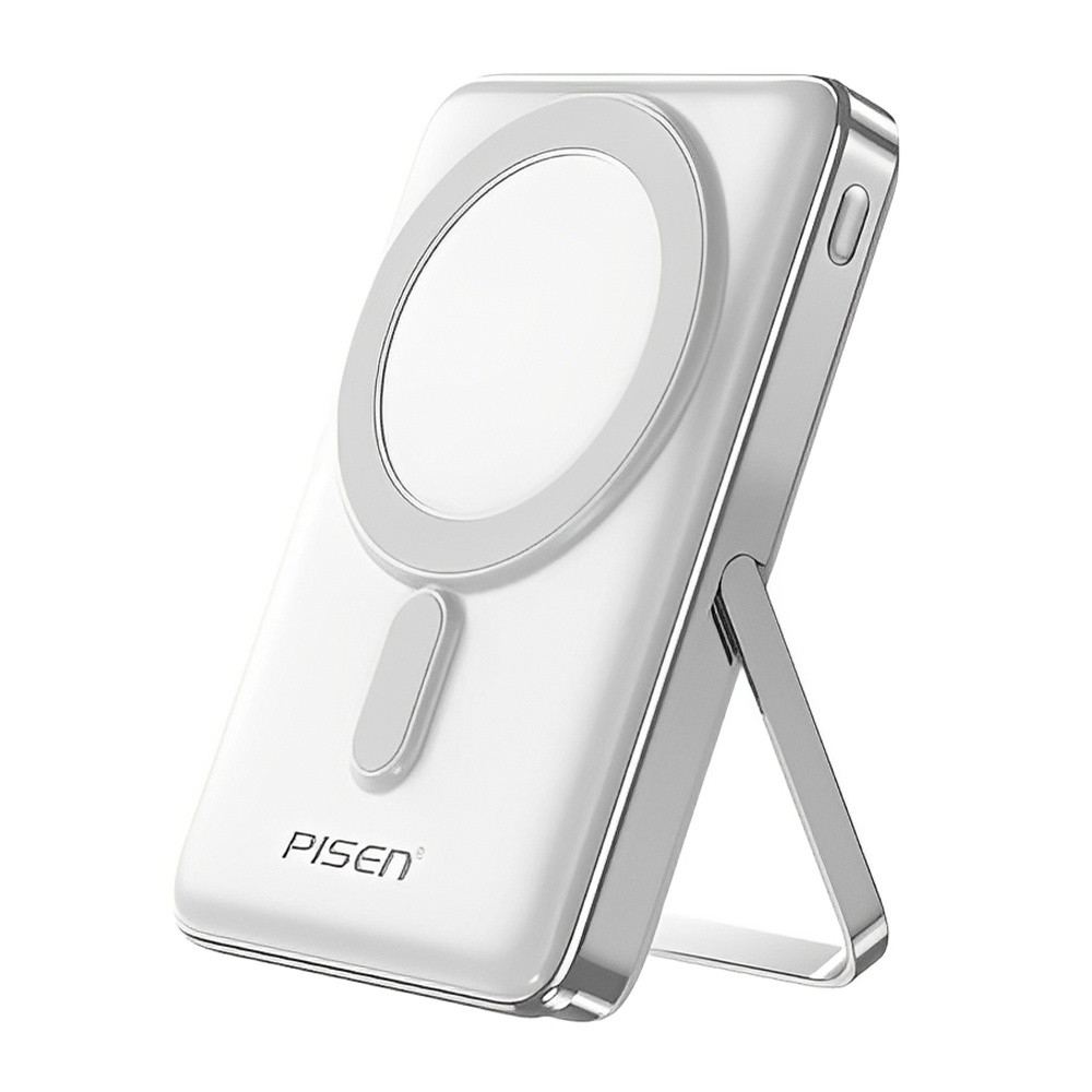 Power Bank MagSafe Pisen 10000mAh 2 In 1 Portátil Branca em Oferta na Shopee