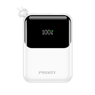 Power Bank 10000mAh Pisen Cabos Usb C/Ios 22.5W Branca em Oferta na Shopee