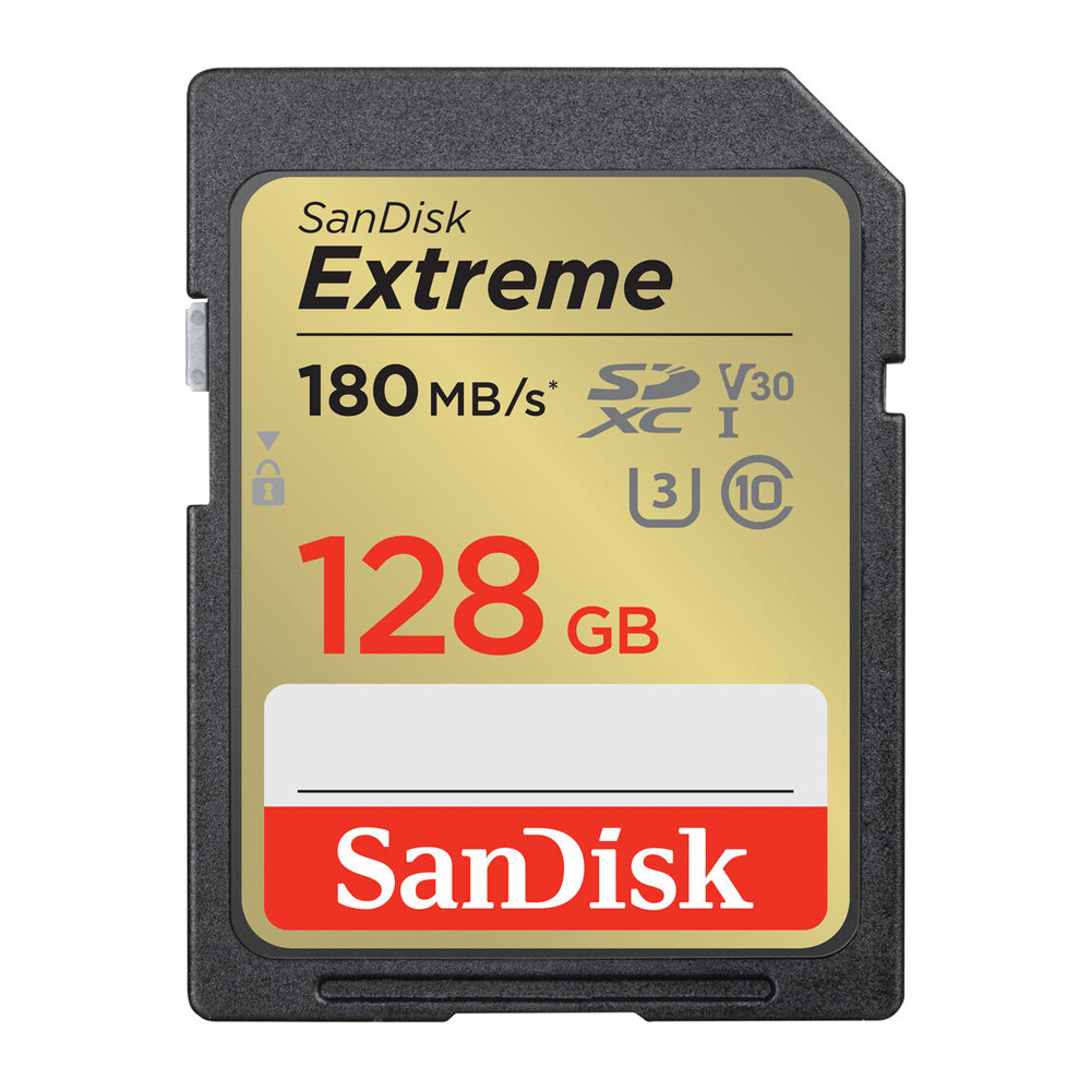 Cartão de Memória Sdxc Sandisk 128gb Cartão Sd 180Mbs V30