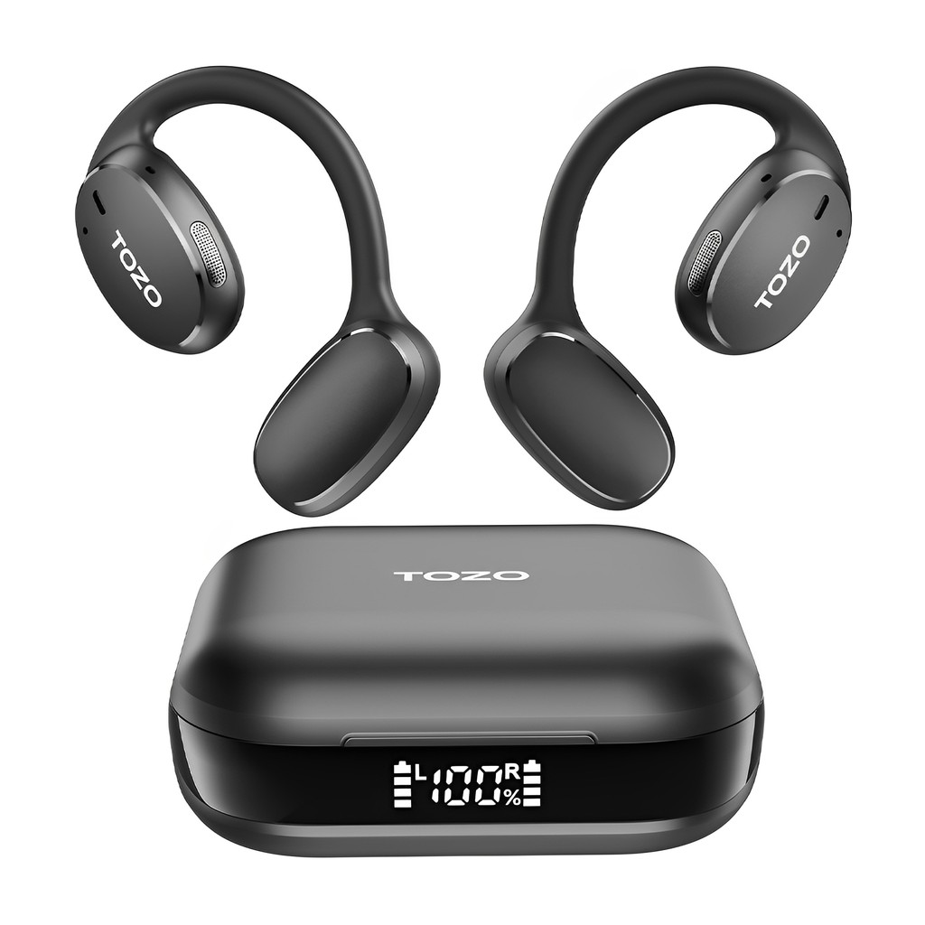 Fone de Ouvido Sem Fio Tozo OpenEgo Bluetooth 5.3 Preto em Oferta na Shopee
