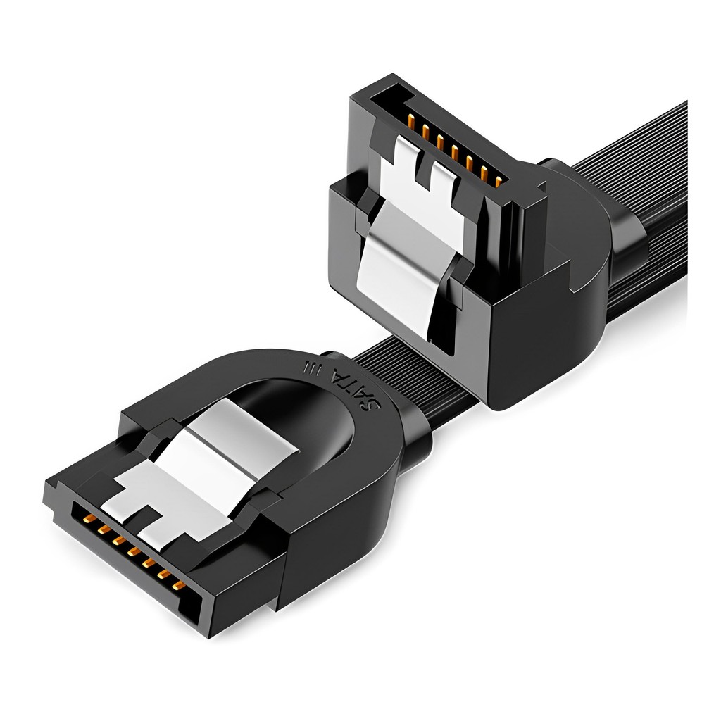 Cabo Sata Ugreen p/Sata 3 Ângulo Reto e 90° 0.5m Preto em Oferta na Shopee