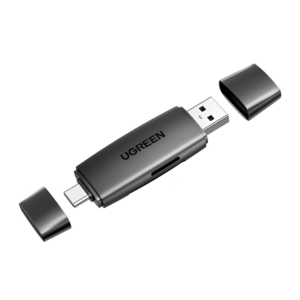 Leitor de Cartão Memória 2 em 1 Ugreen USB A/C Preto