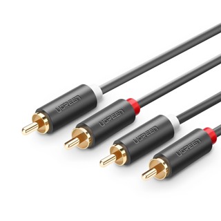 Cabo Áudio Ugreen 2Rca Macho/Macho Hi-Fi 3 Metros Preto em Oferta na Shopee