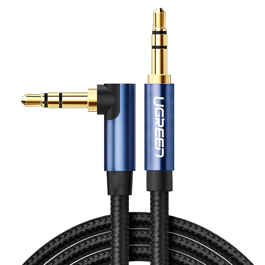 Cabo de Áudio Angular Ugreen 3.5mm Macho/Macho 1M Preto em Oferta na Shopee