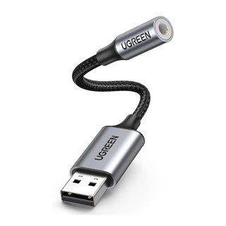 Adaptador Áudio Ugreen Usb A Macho p/3.5mm Fêmea Preto em Oferta na Shopee