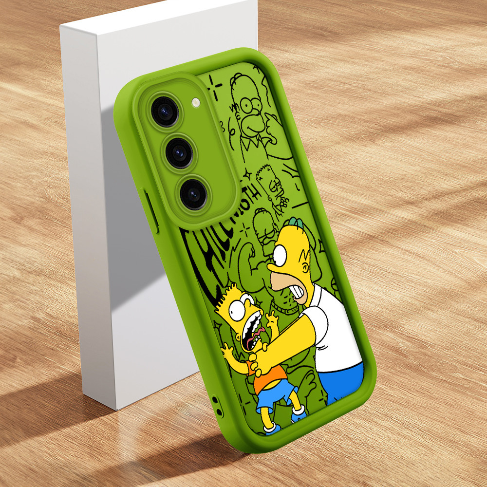 Capa Para Samsung Galaxy S23 5G Capinha De Simpson Celular Macio Case Verde Rosa Vermelha 1897 TY em Oferta na Shopee