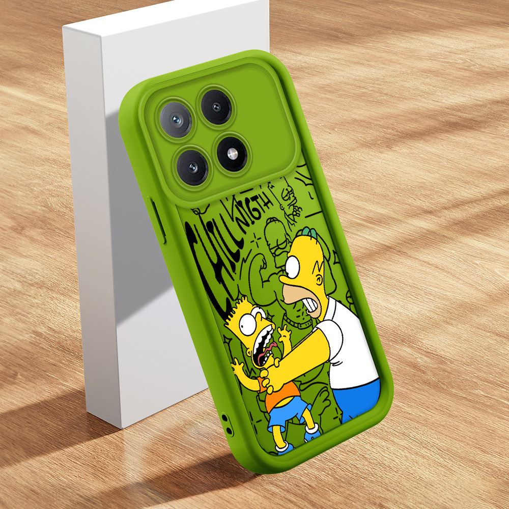 Capa Para Xiaomi Poco X6 Pro 5G Capinha De Simpson Celular Macio Case Verde Rosa Vermelha 1897 TY em Oferta na Shopee