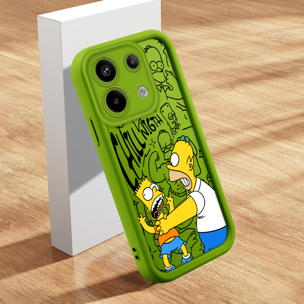 Capa Para Xiaomi Poco X6 Redmi Note 13 Pro Neo 5G Capinha De Celular Macio Simpson Case Verde Rosa Vermelha 1897 TY