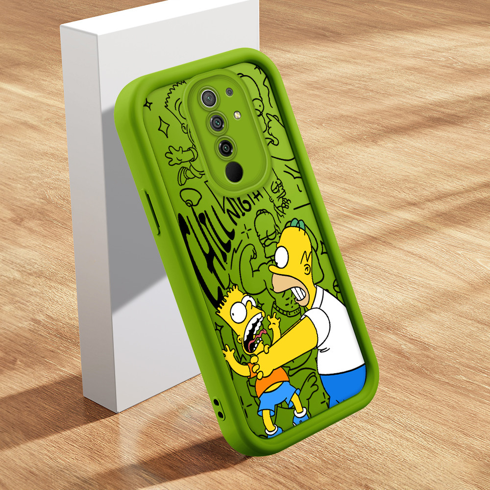 Capa Para Xiaomi Redmi 9 Capinha De Simpson Celular Macio Case Verde Rosa Vermelha 1897 TY em Oferta na Shopee