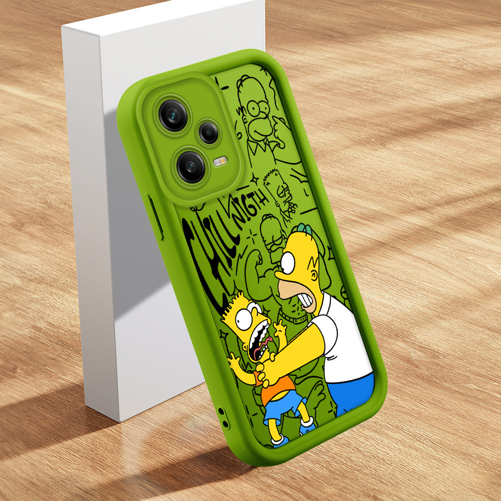 Capa Para Xiaomi Redmi Note 12 Pro 5G Capinha De Simpson Celular Macio Case Verde Rosa Vermelha 1897 TY em Oferta na Shopee