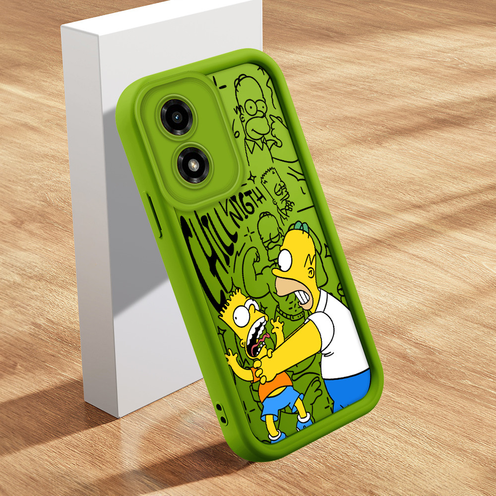 Capa Para Motorola Moto G04 G04S E14 Capinha De Simpson Celular Macio Case Verde