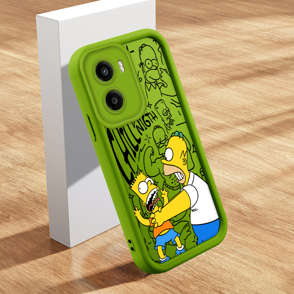 Capa Para Motorola Moto G05 Capinha De Simpson Celular Macio Case Verde Rosa Vermelha 1897 TY