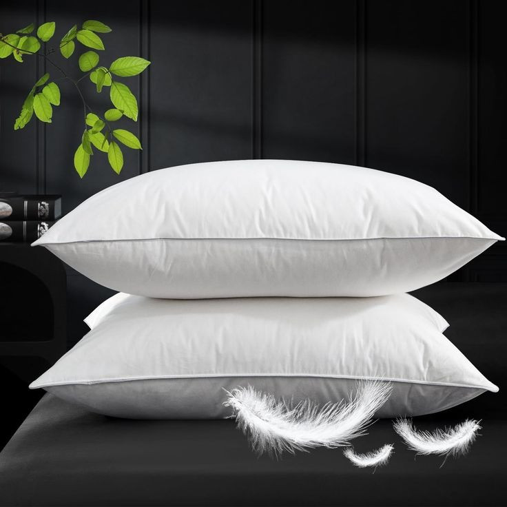Kit 02 Travesseiros Pluma King 90x50cm 1 QUILO Suporte EXTRA FIRME Almofada de Dormir, Cama Quarto