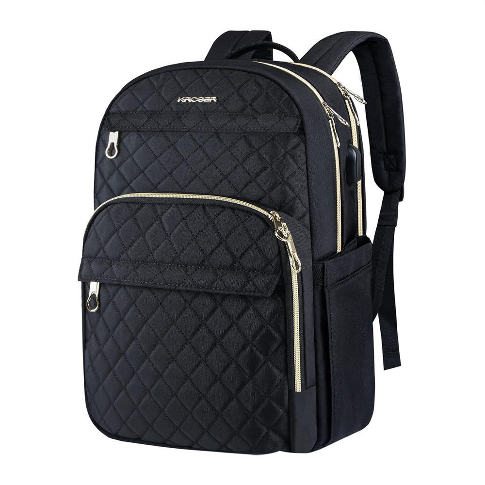 Mochila Feminina Kroser Laptop 15.6 Viagem Negócio Preta em Oferta na Shopee