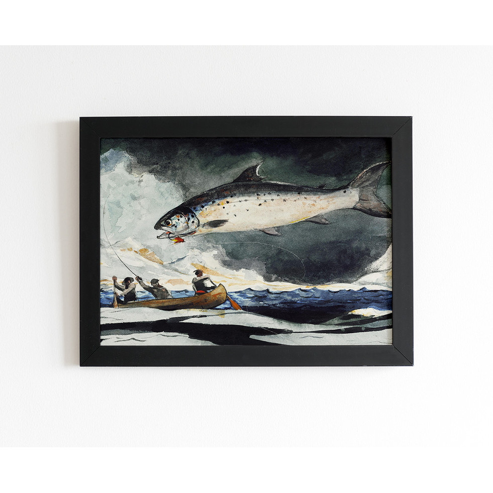 Quadro Art Winslow Homer Uma Boa Piscina no Rio Saguenay