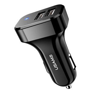 Carregador Veicular Usams Máx. 2.1A 2x Porta Usb A Preto em Oferta na Shopee