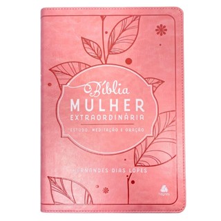 Bíblia Mulher Extraordinária - Estudo, Meditação E Oração - Rosa em Oferta na Shopee