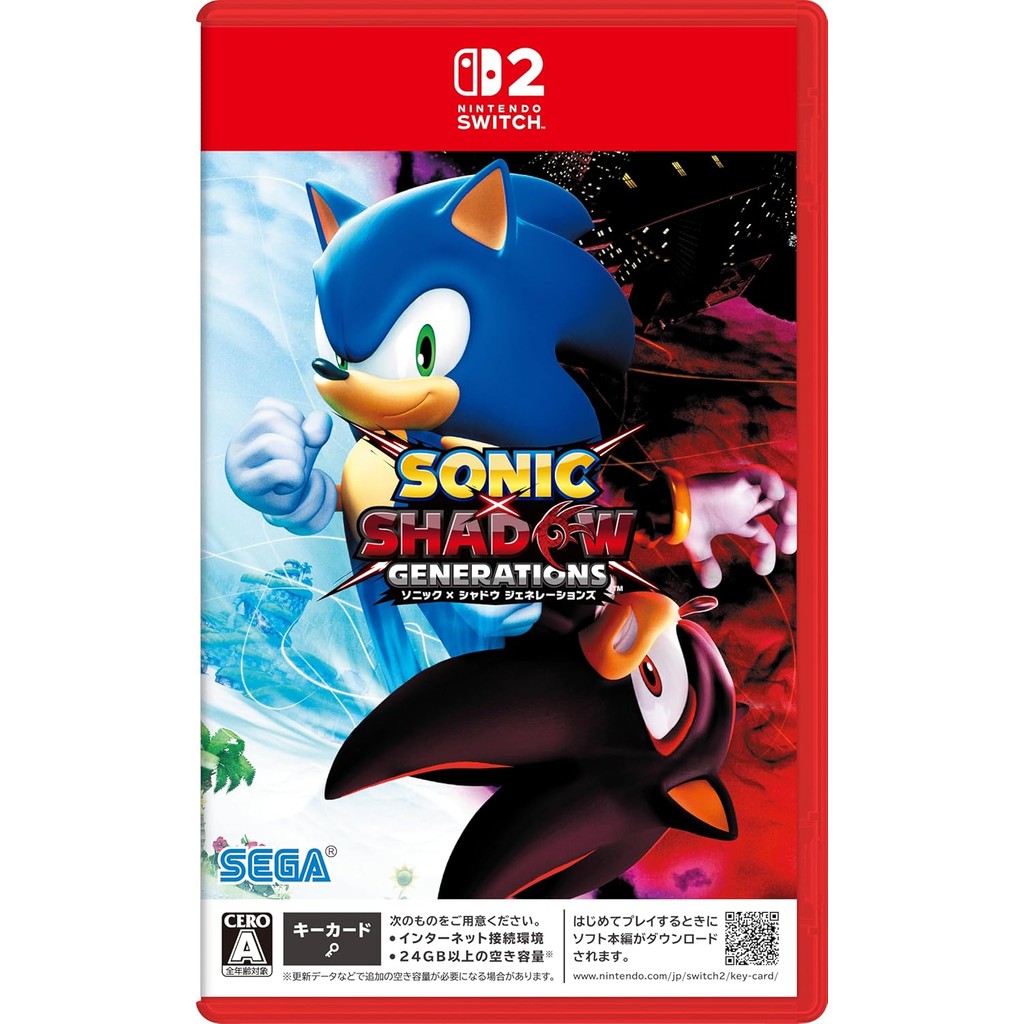Sonic × Shadow Generations | Nintendo Switch 2 Cartucho Físico Japão | Ação 2 Histórias | Português BR Inglês Japonês