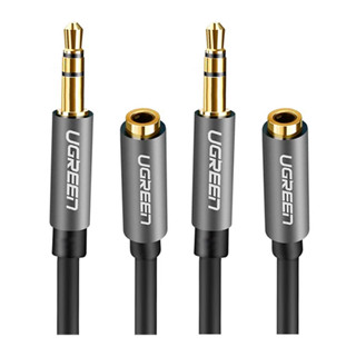 Cabo Áudio Auxiliar Ugreen 3.5mm Macho/Fêmea 3 Metros Preto 2 Unidades em Oferta na Shopee