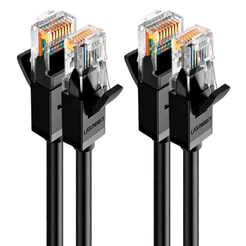 Cabo de Rede Rj45 Ugreen Cat6 UTP 1000Mbps 5Metros Preto 2 Unidades