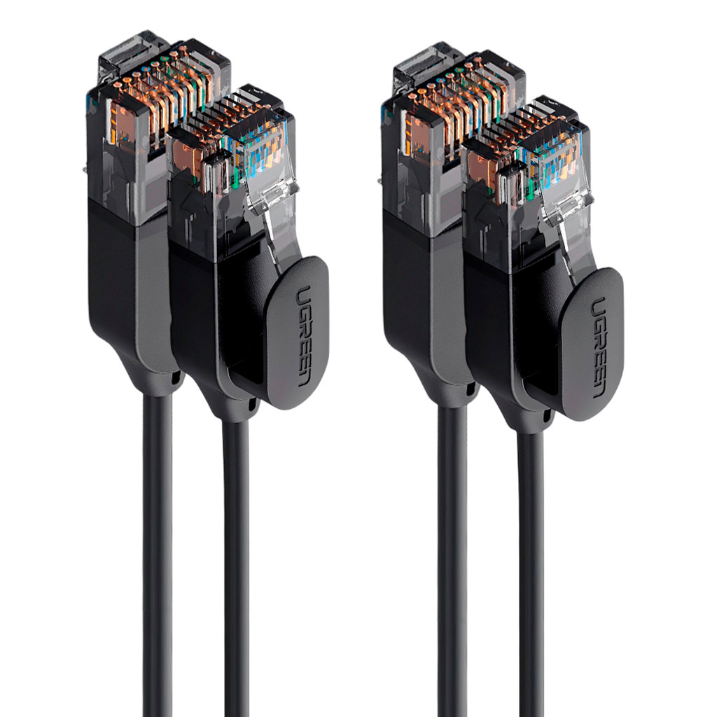 Cabo de Rede Rj45 Ugreen Cat6A UTP Macho 1.5Metro Preto  2 Unidades