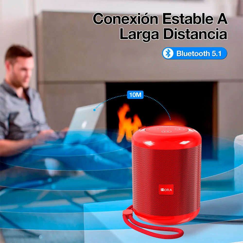 Caixa Som 1Hora Alto-falante Bluetooth Portátil Vermelho 2 Unidades
