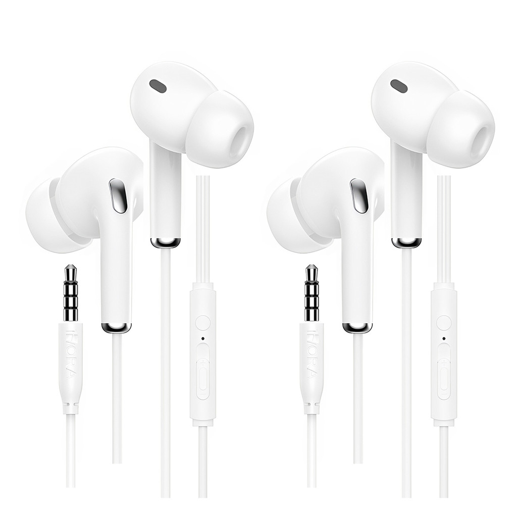 Fone Ouvido Com Fio 1Hora 3.5mm Intra-auricular Branco 2 Unidades em Oferta na Shopee