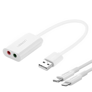 Adaptador de Áudio Externo Ugreen 2 em 1 Usb 2.0 + Cabo iOS (K-3772-3673) em Oferta na Shopee