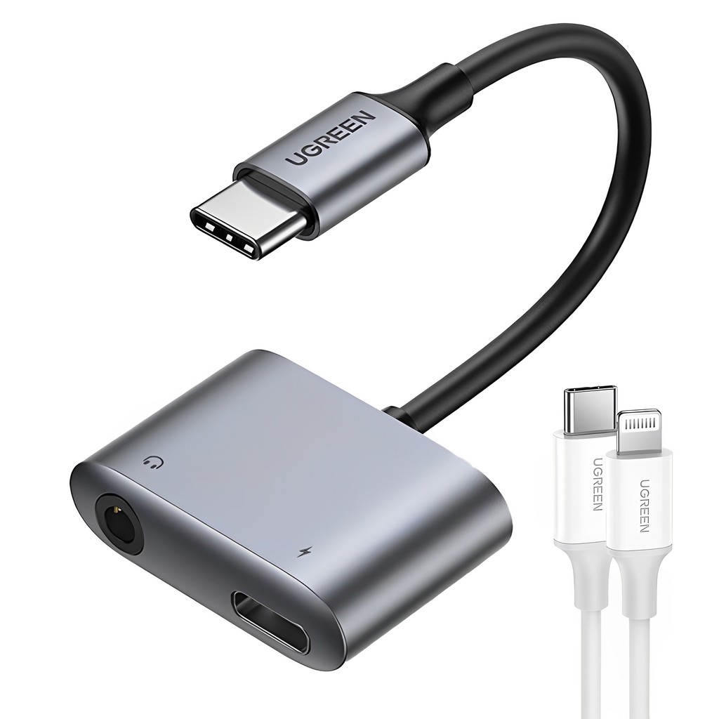 Adaptador Áudio Ugreen Usb C para 3.5mm com Porta Usb C Pd + Cabo iOS (K-4477-3673)