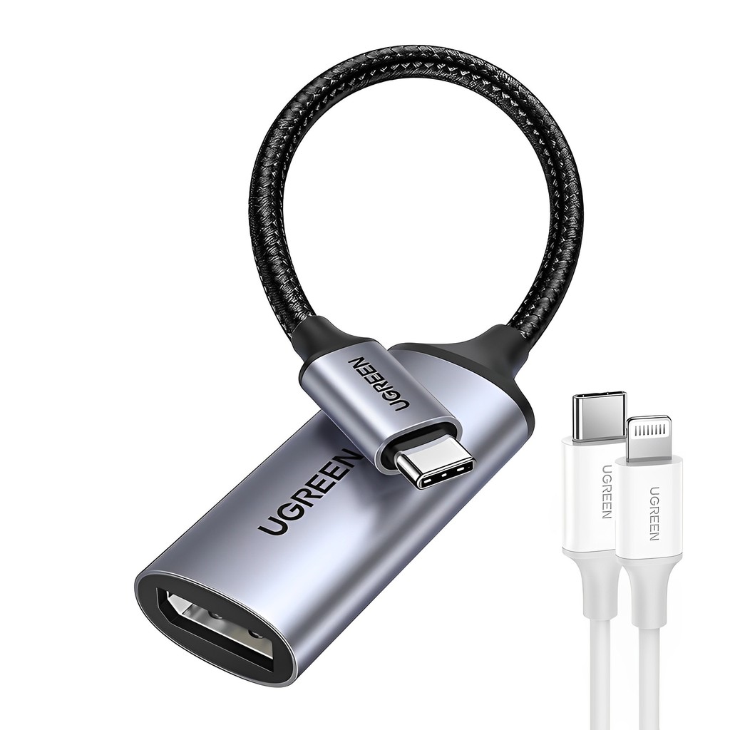 Adaptador Ugreen Usb C p/DisplayPort Fêmea 8K/60Hz +Cabo iOS (K-7289-3673)