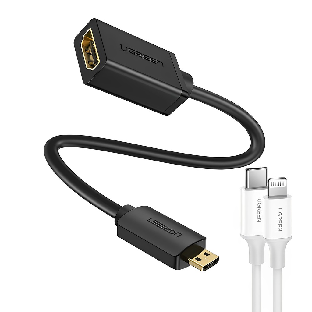 Cabo Adaptador Micro Hdmi para Hdmi Ugreen 22cm + Cabo iOS (K-4486-3673)