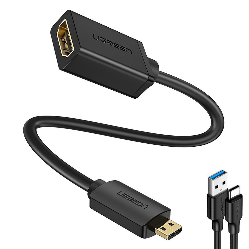 Cabo Adaptador Micro Hdmi/Hdmi Ugreen 22cm +Cabo USB-C (K-4486-3042)