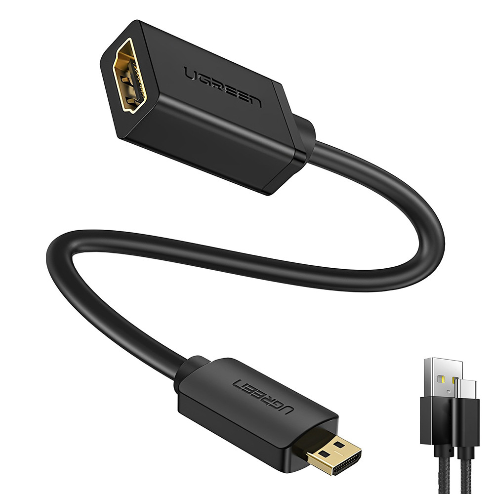 Cabo Adaptador Micro Hdmi/Hdmi Ugreen 22cm +Cabo USB-C (K-4486-5882)