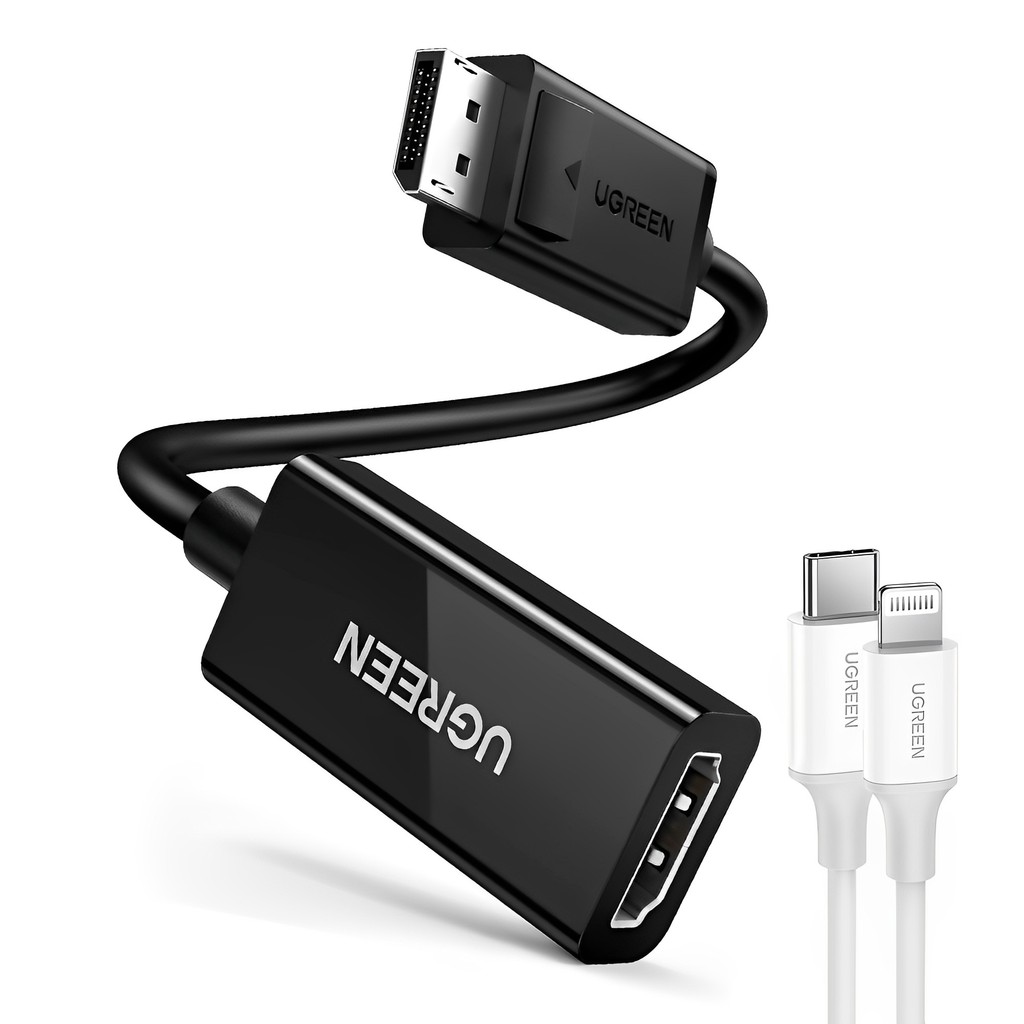 Cabo Displayport Ugreen para Hdmi Fêmea 4k 2k/60Hz 25cm + Cabo iOS (K-4891-3673)