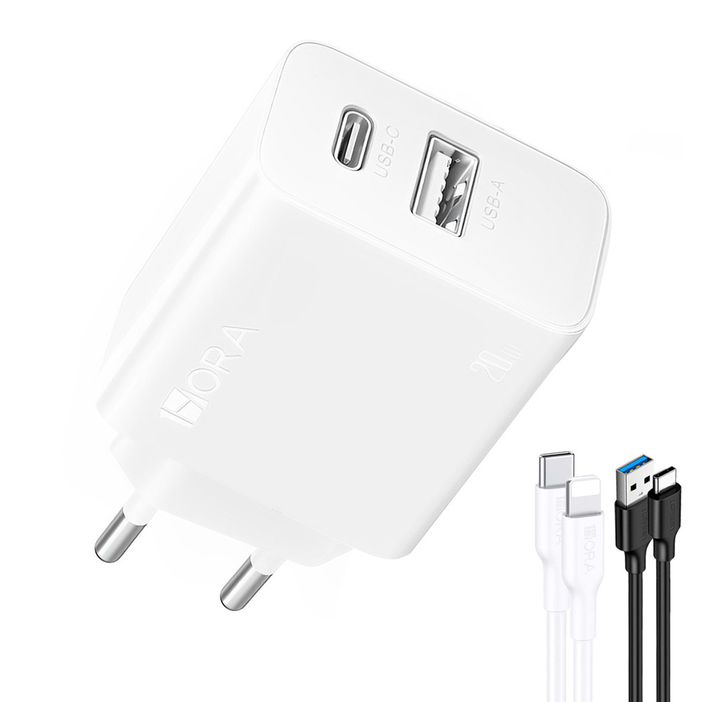Carregador 1Hora Pd 20W Tipo A/C+Cabo  para iPhone (K-6581-3042)