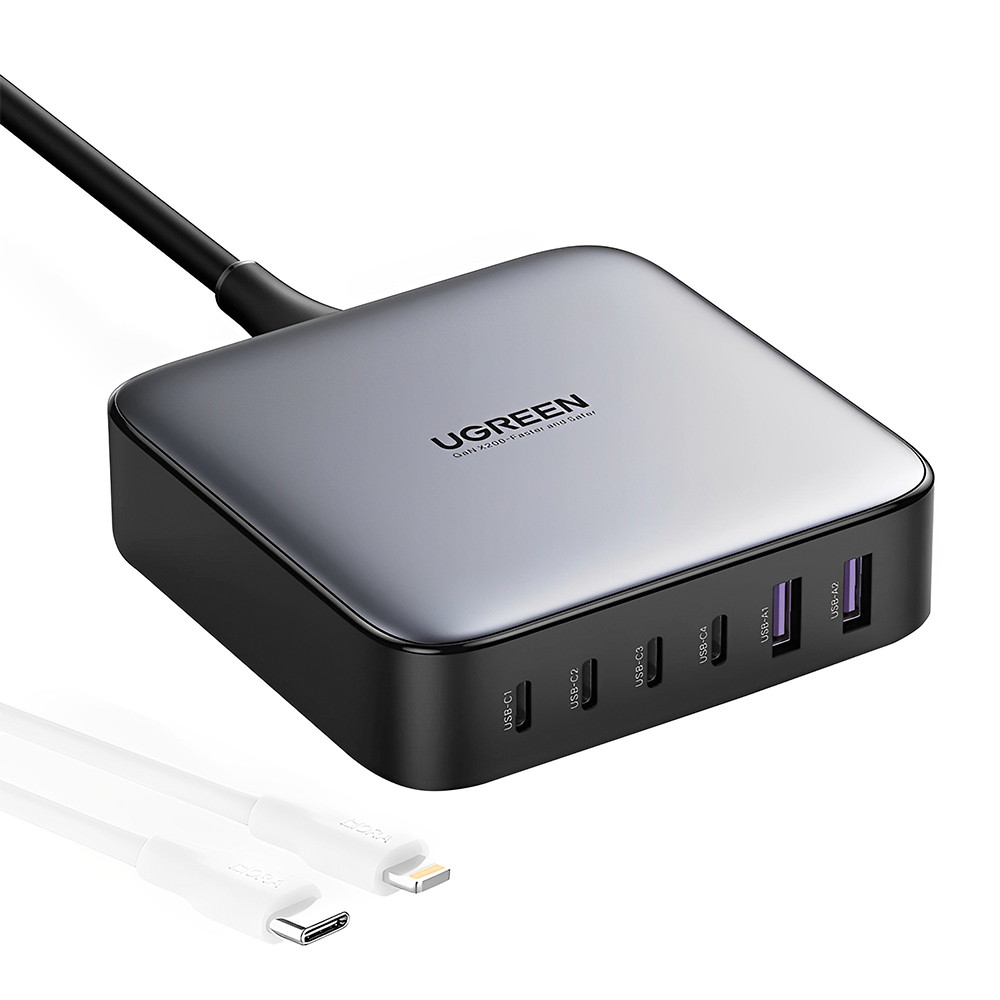 Carregador Multiportas Ugreen 200W + Cabo Para iPhone (K-4401-5883) em Oferta na Shopee