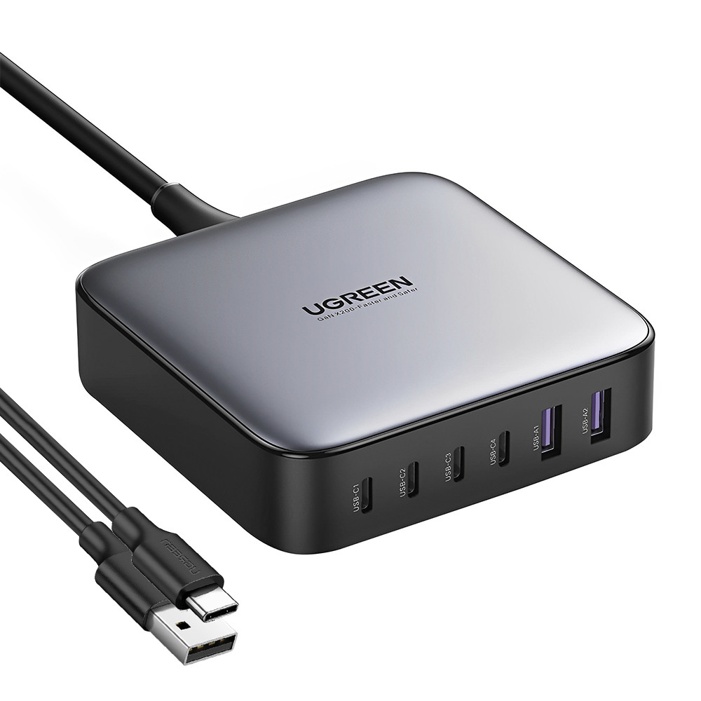 Carregador Ugreen 4 Portas Usb C e 2 Usb A 200W +Cabo (K-4401-3082)