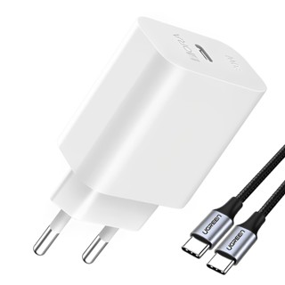 Carregador Usb 1Hora 20W Usb C Branco + Cabo Usb A/C (K-6589-3047) em Oferta na Shopee