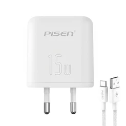 Carregador Usb Pisen TP-C45 3 Porta USB-A Max 15W Branco + Cabo (K-9111-9113)