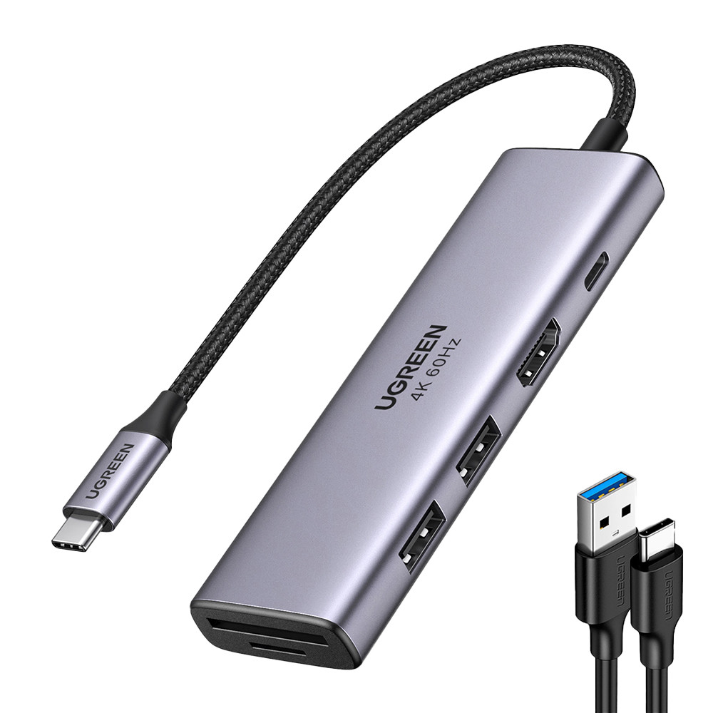 Hub Usb C 3.0 Ugreen Adaptador 6 em 1 Porta Carregamento Pd + Cabo USB-C (K-4720-3042)