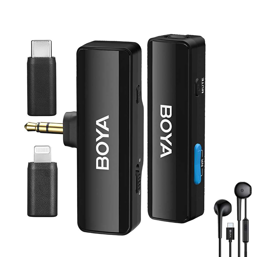Microfone Lapela Boya Boyalink A1 + Fone Ouvido Aut124 Preto (K-6191-5862)