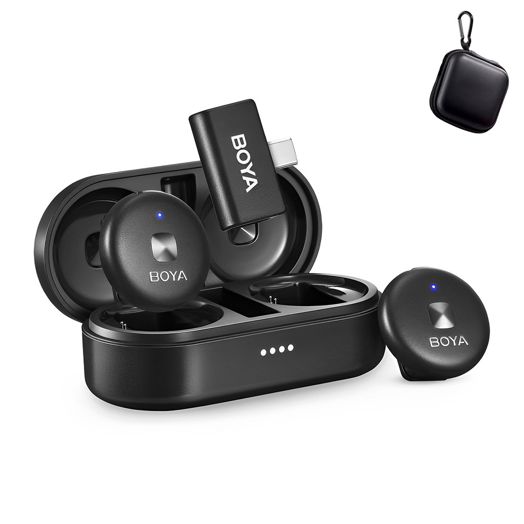 Microfone Sem Fio Boya Omic-U Usb C Lapela Preto + Bag (K-7207-7423)
