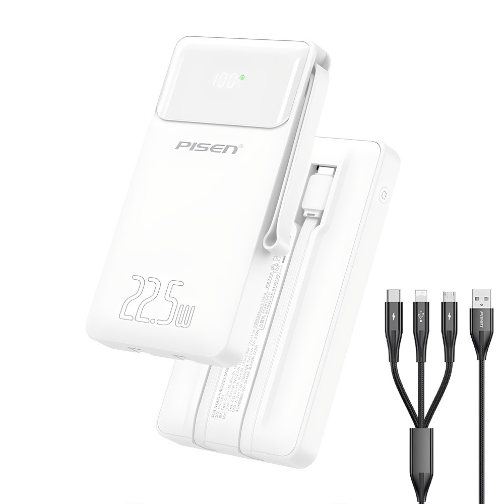 Pisen PISEN PowerView 2 in 1 Faster Charging 10000mAh Power Bank (Whiite) TP-D067 (K-9104-9135)