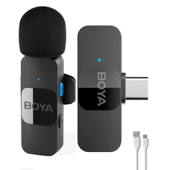 Sistema Microfone Boya By-v10 Lapela + Cabo Usb A/C Branco (K-4913-5861)