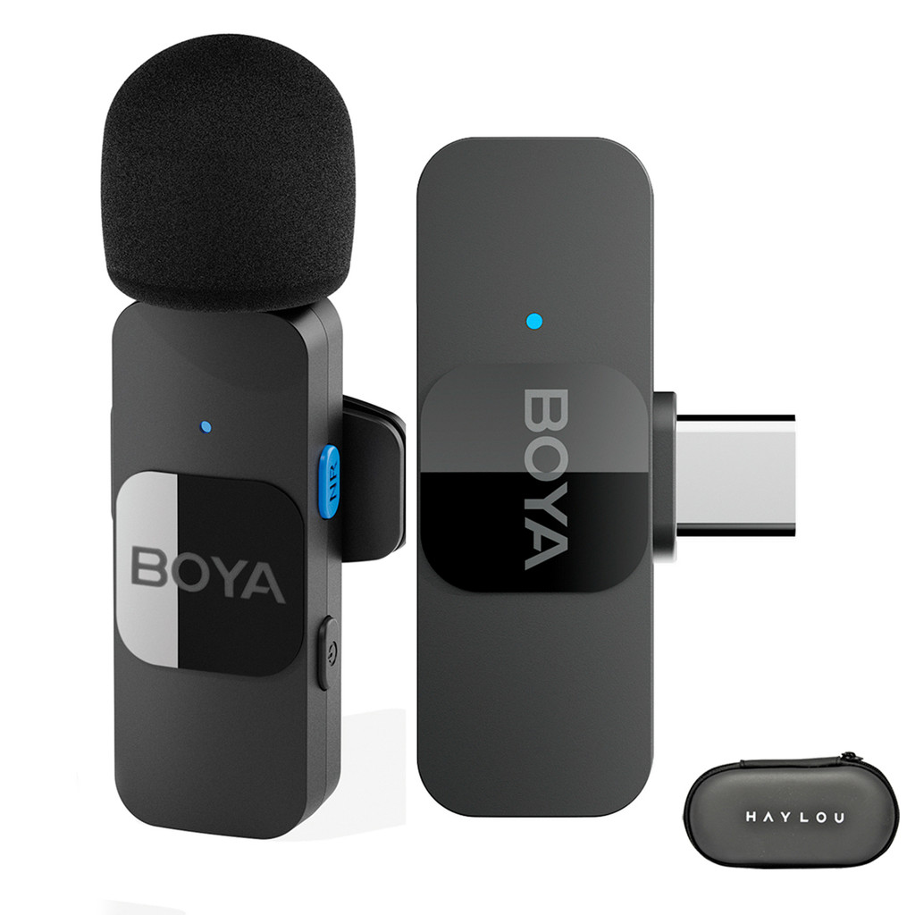 Sistema Microfone Boya By-v10 Lapela + Estojo Fone de Ouvido (K-4913-2513) em Oferta na Shopee