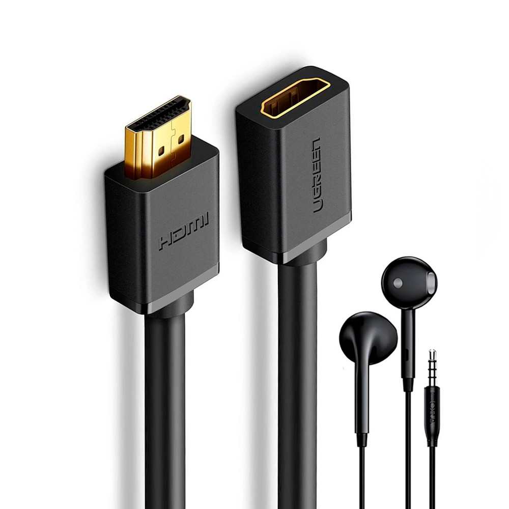 Ugreen Cabo de Vídeo Hdmi Macho/Fêmea 2Metro + Fone Ouvido (K-5473-5886)