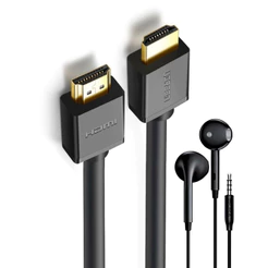 Ugreen Cabo Hdmi 2.0 Macho 4k/60Hz 2M Preto + Fone Ouvido (K-4689-5886)