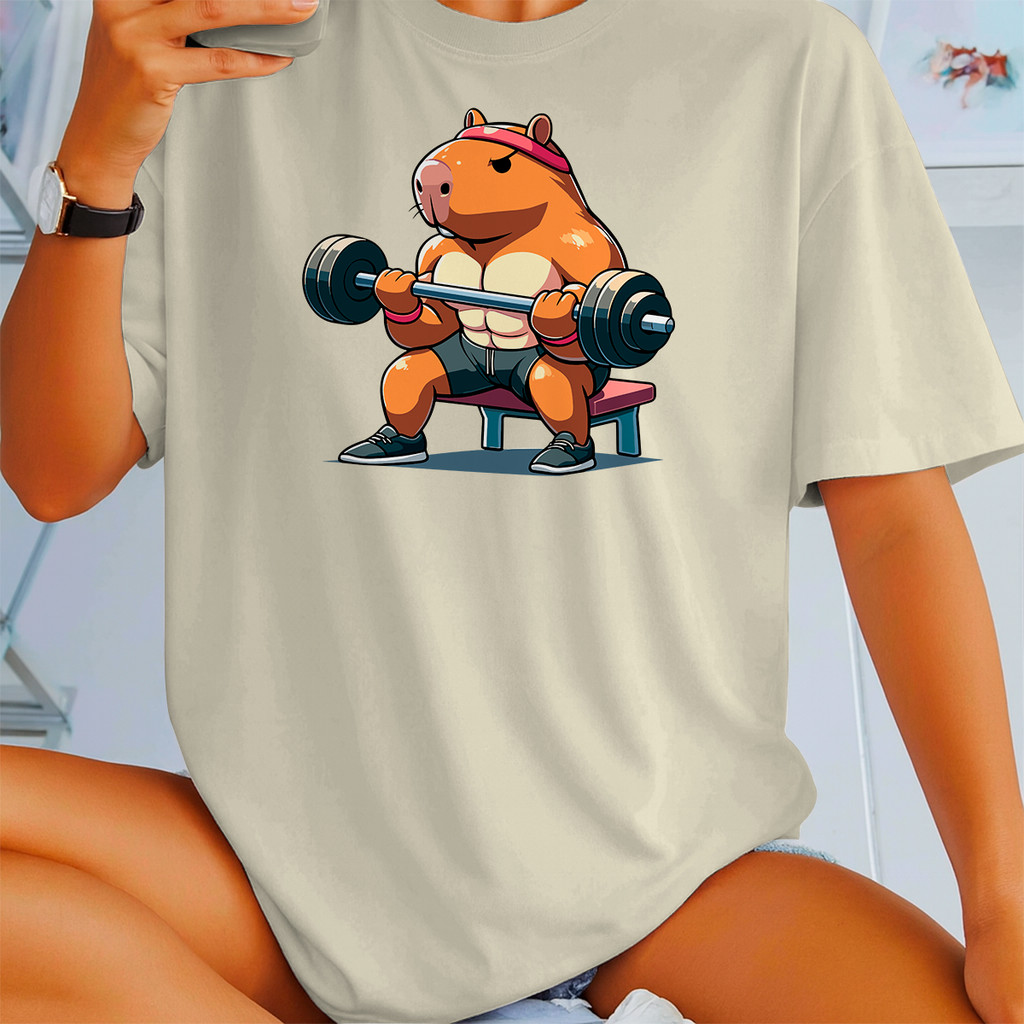 Camiseta Capivara Treino Algodão Estampada Blusão Academia Treino Feminina Unissex