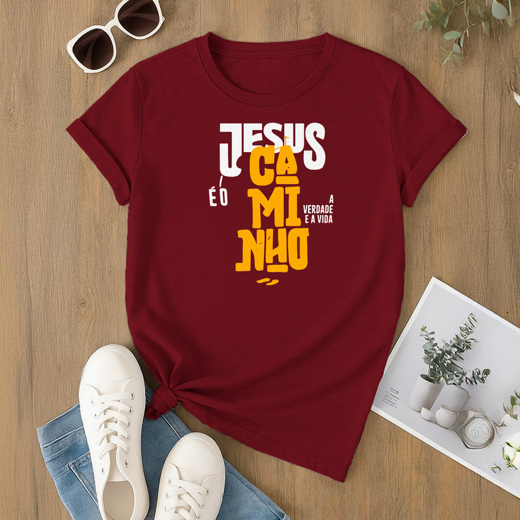 Camiseta  Jesus Caminho Estampada Religiosa Cristã Evangelica Confortável